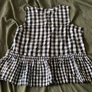 Black gingham peplum tank